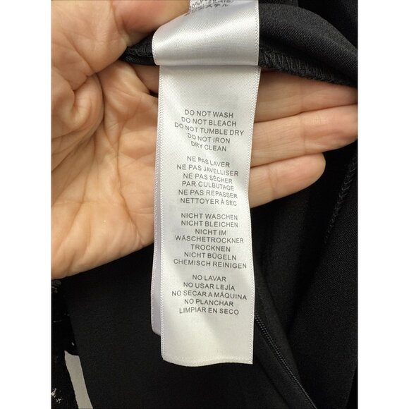 ADRIANNA PAPELL Plus Size 22W Black Off Shoulder Lace Crepe Jumpsuit cocktail - Picture 12 of 12